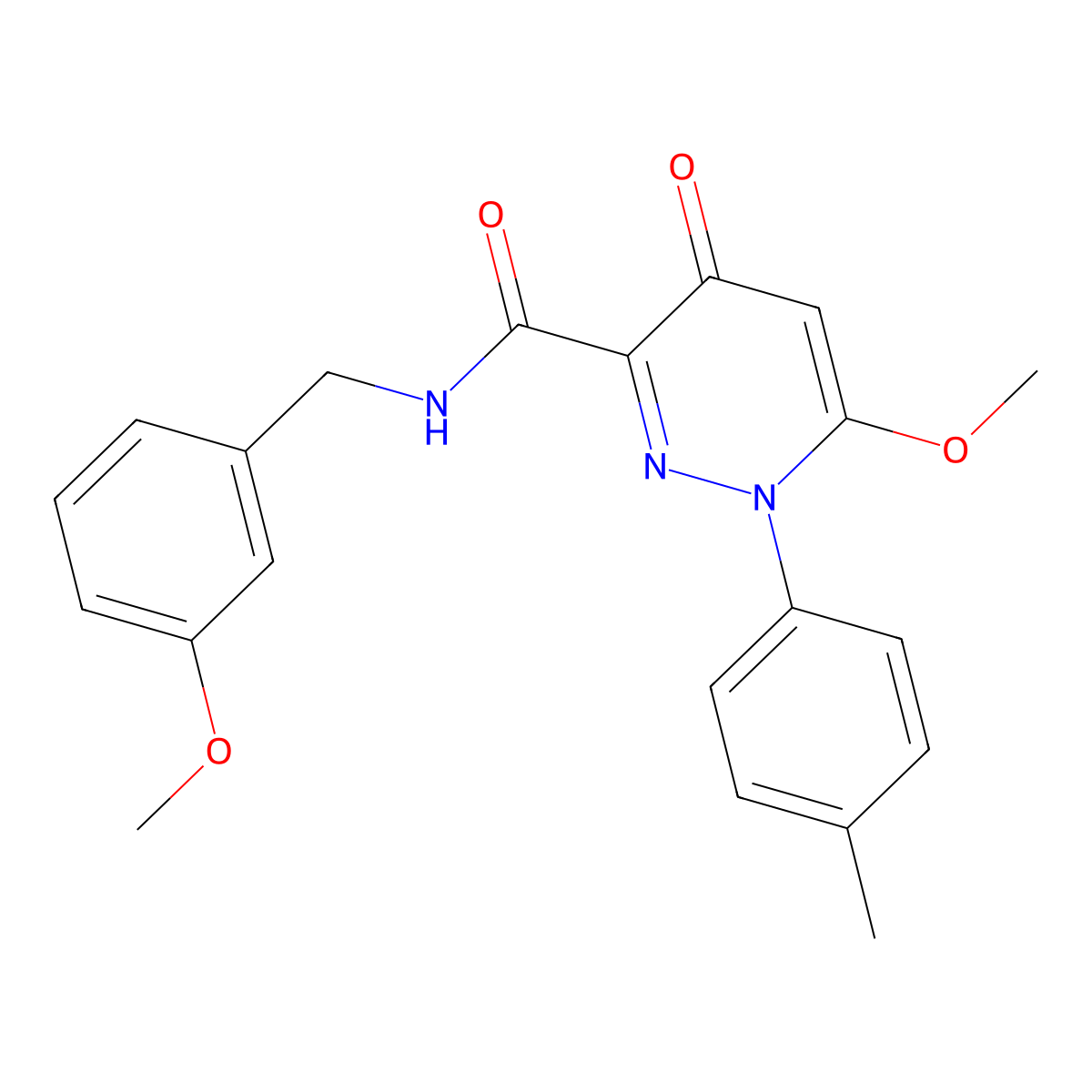 6-methoxy-N-(3-methoxybenzyl)-1-(4-methylphenyl)-4-oxo-1,4-dihydropyridazine-3-carboxamide molecular structure, CAS 1251552-62-1