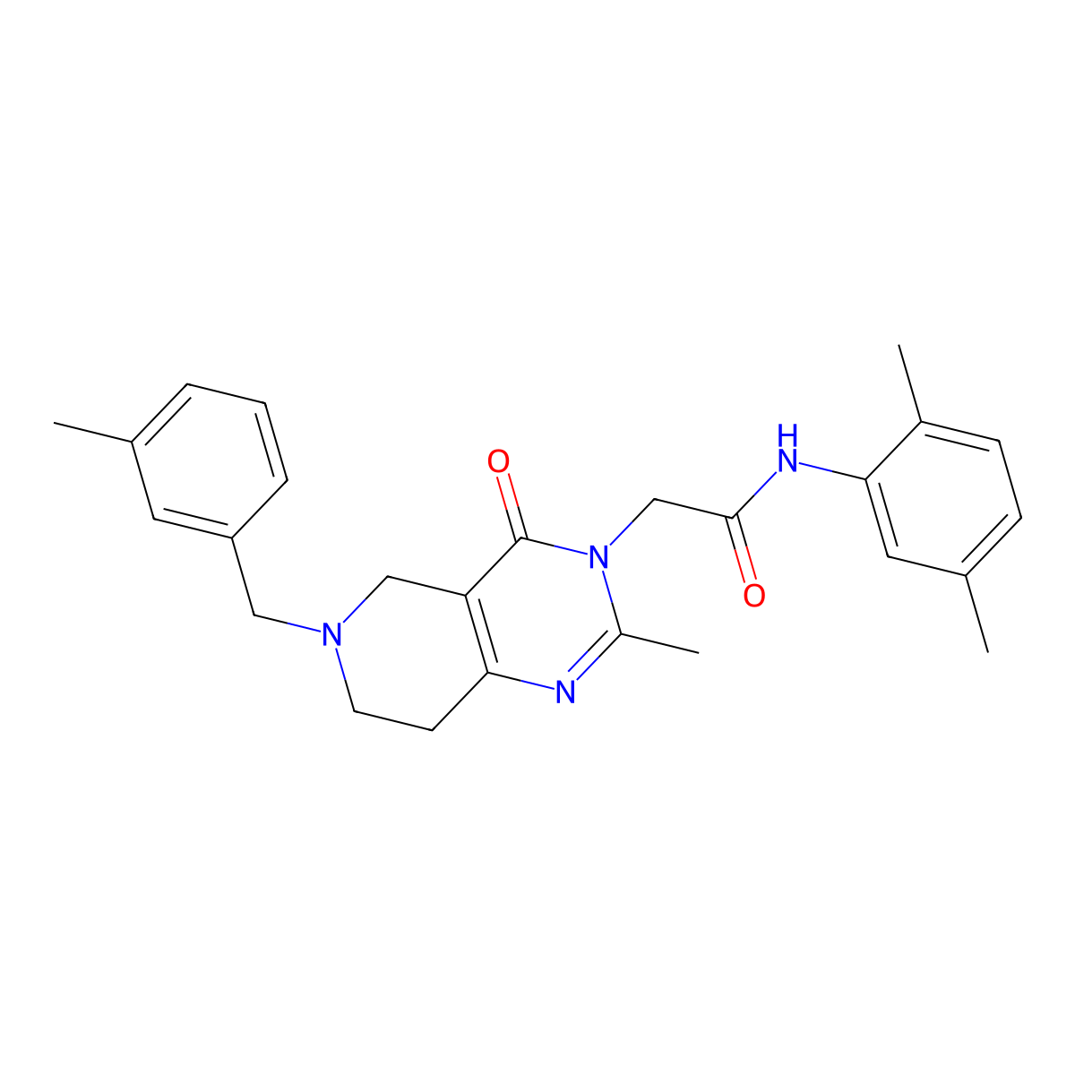 N-(2,5-dimethylphenyl)-2-{2-methyl-6-[(3-methylphenyl)methyl]-4-oxo-3H,4H,5H,6H,7H,8H-pyrido[4,3-d]pyrimidin-3-yl}acetamide molecular structure, CAS 1251552-66-5