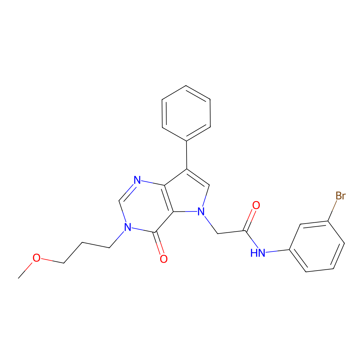 N-(3-bromophenyl)-2-[3-(3-methoxypropyl)-4-oxo-7-phenyl-3,4-dihydro-5H-pyrrolo[3,2-d]pyrimidin-5-yl]acetamide molecular structure, CAS 1251552-67-6