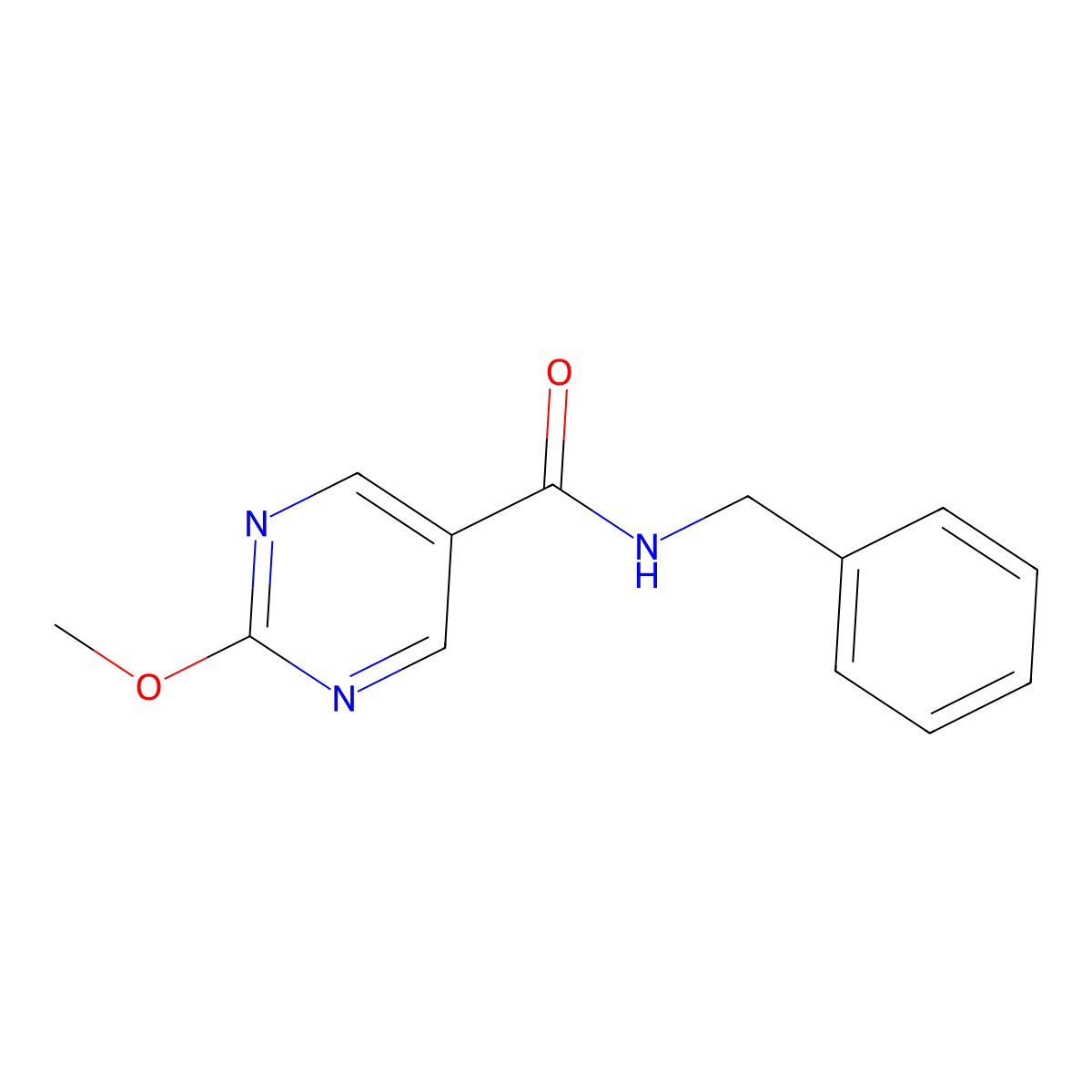 N-benzyl-2-methoxypyrimidine-5-carboxamide molecular structure, CAS 1251552-69-8