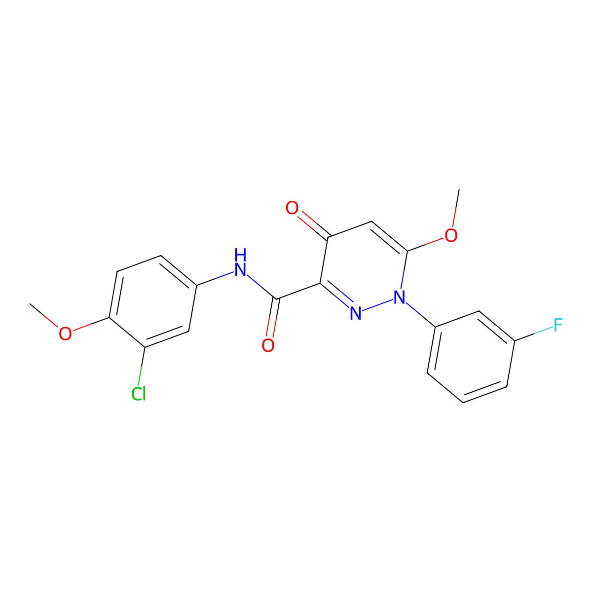 N-(3-chloro-4-methoxyphenyl)-1-(3-fluorophenyl)-6-methoxy-4-oxo-1,4-dihydropyridazine-3-carboxamide molecular structure, CAS 1251552-70-1