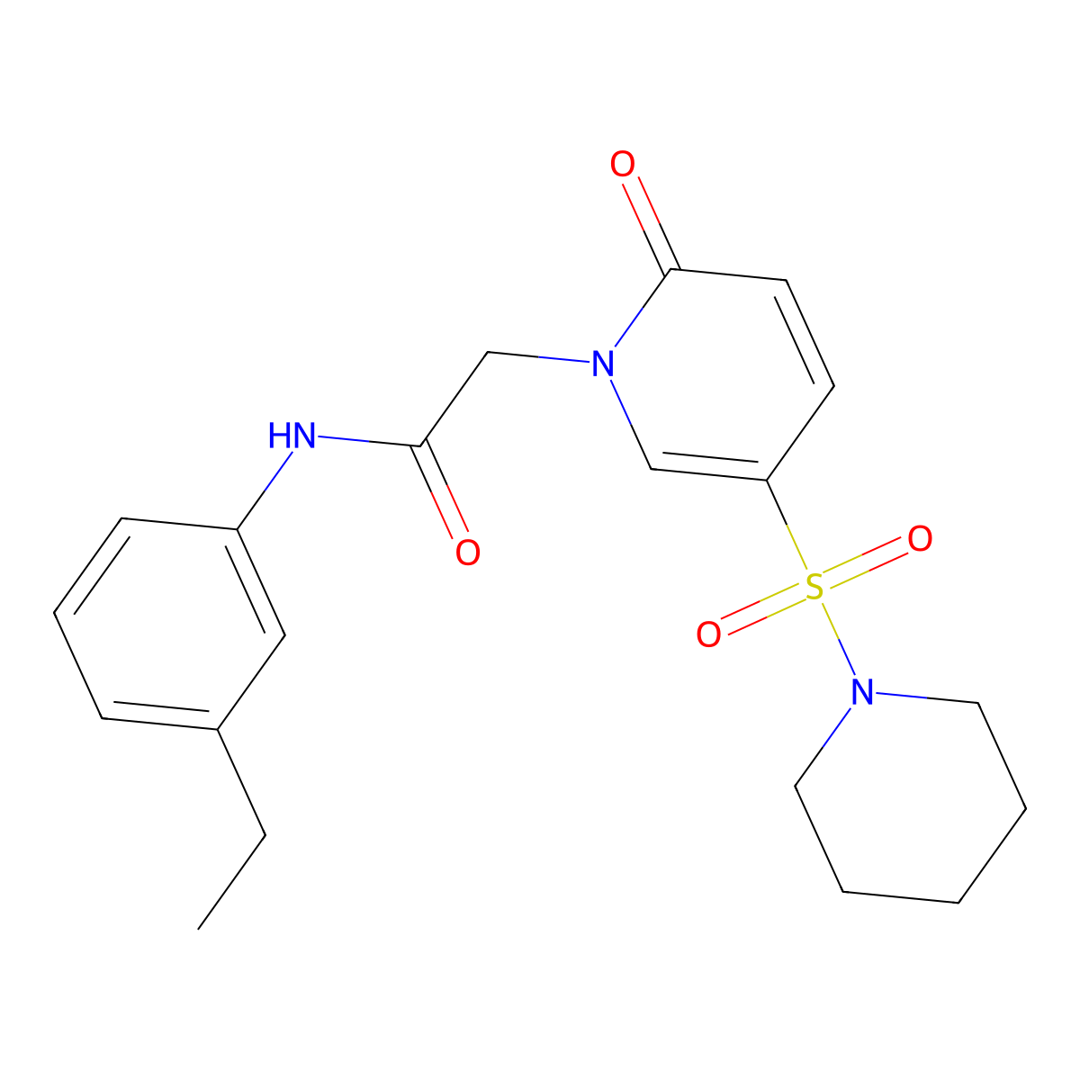 N-(3-ethylphenyl)-2-[2-oxo-5-(piperidin-1-ylsulfonyl)pyridin-1(2H)-yl]acetamide molecular structure, CAS 1251552-74-5