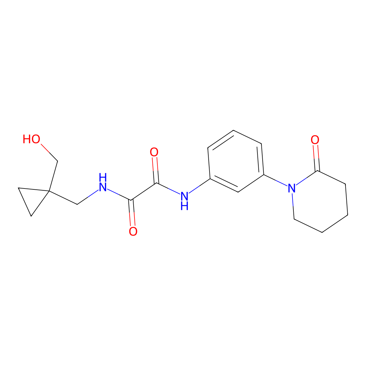 N1-((1-(hydroxymethyl)cyclopropyl)methyl)-N2-(3-(2-oxopiperidin-1-yl)phenyl)oxalamide molecular structure, CAS 1251552-98-3