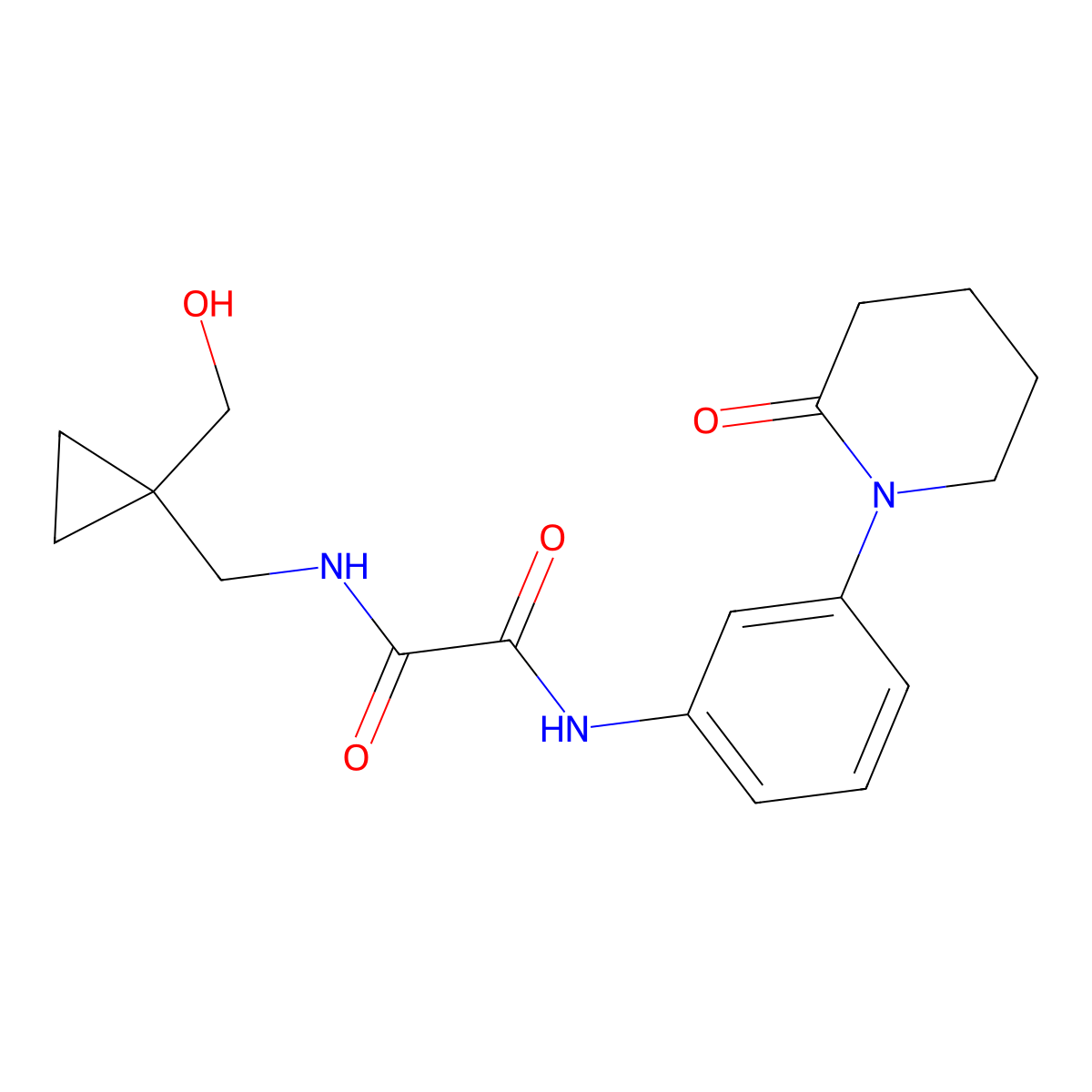 N1-((1-(hydroxymethyl)cyclopropyl)methyl)-N2-(3-(2-oxopiperidin-1-yl)phenyl)oxalamide molecular structure, CAS 1251552-98-3