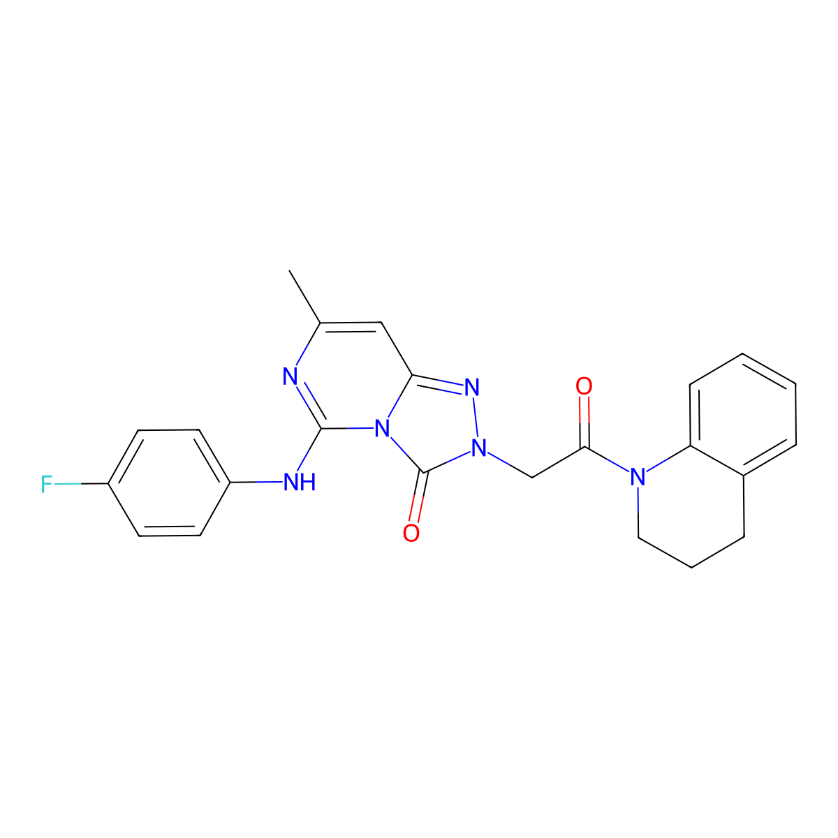 2-(2-(3,4-dihydroquinolin-1(2H)-yl)-2-oxoethyl)-5-((4-fluorophenyl)amino)-7-methyl-[1,2,4]triazolo[4,3-c]pyrimidin-3(2H)-one molecular structure, CAS 1251553-17-9