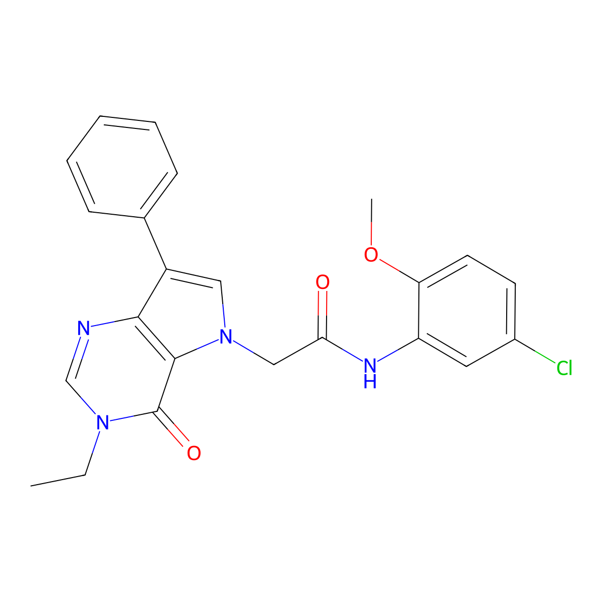 N-(5-chloro-2-methoxyphenyl)-2-(3-ethyl-4-oxo-7-phenyl-3,4-dihydro-5H-pyrrolo[3,2-d]pyrimidin-5-yl)acetamide molecular structure, CAS 1251553-18-0