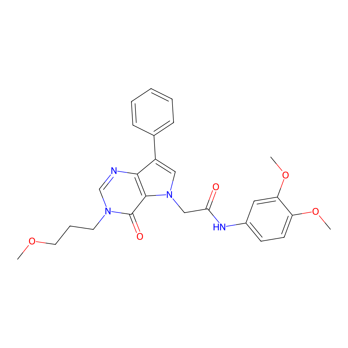 N-(3,4-dimethoxyphenyl)-2-[3-(3-methoxypropyl)-4-oxo-7-phenyl-3,4-dihydro-5H-pyrrolo[3,2-d]pyrimidin-5-yl]acetamide molecular structure, CAS 1251553-22-6