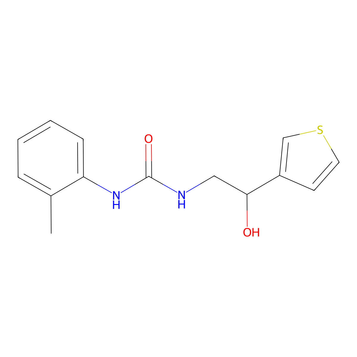 1-(2-Hydroxy-2-(thiophen-3-yl)ethyl)-3-(o-tolyl)urea molecular structure, CAS 1251553-23-7