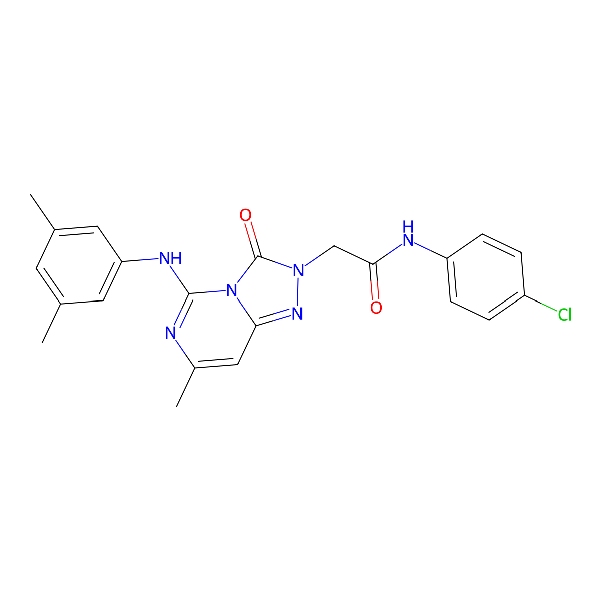 N-(4-chlorophenyl)-2-{5-[(3,5-dimethylphenyl)amino]-7-methyl-3-oxo-2H,3H-[1,2,4]triazolo[4,3-c]pyrimidin-2-yl}acetamide molecular structure, CAS 1251553-25-9