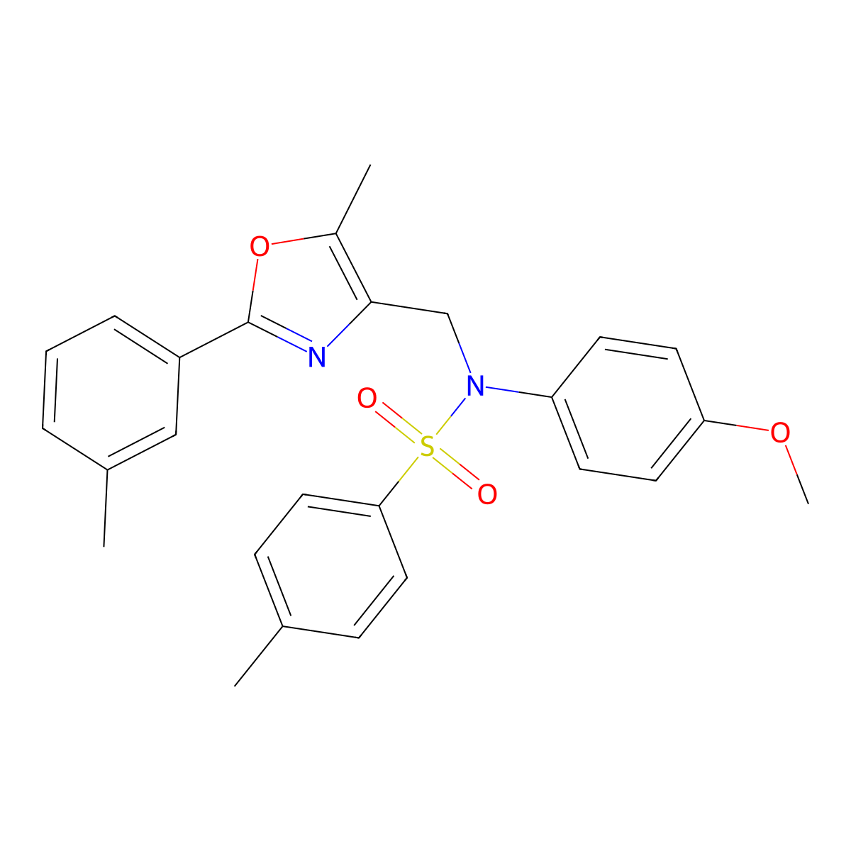 N-(4-methoxyphenyl)-4-methyl-N-{[5-methyl-2-(3-methylphenyl)-1,3-oxazol-4-yl]methyl}benzene-1-sulfonamide molecular structure, CAS 1251553-26-0
