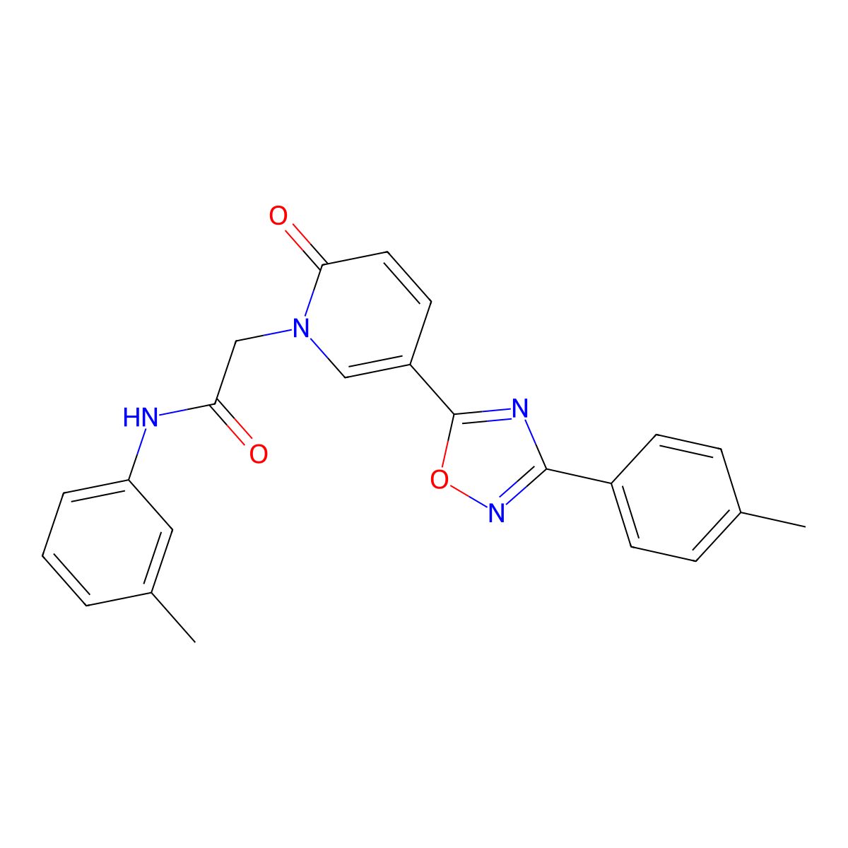 2-(2-oxo-5-(3-(p-tolyl)-1,2,4-oxadiazol-5-yl)pyridin-1(2H)-yl)-N-(m-tolyl)acetamide molecular structure, CAS 1251553-27-1