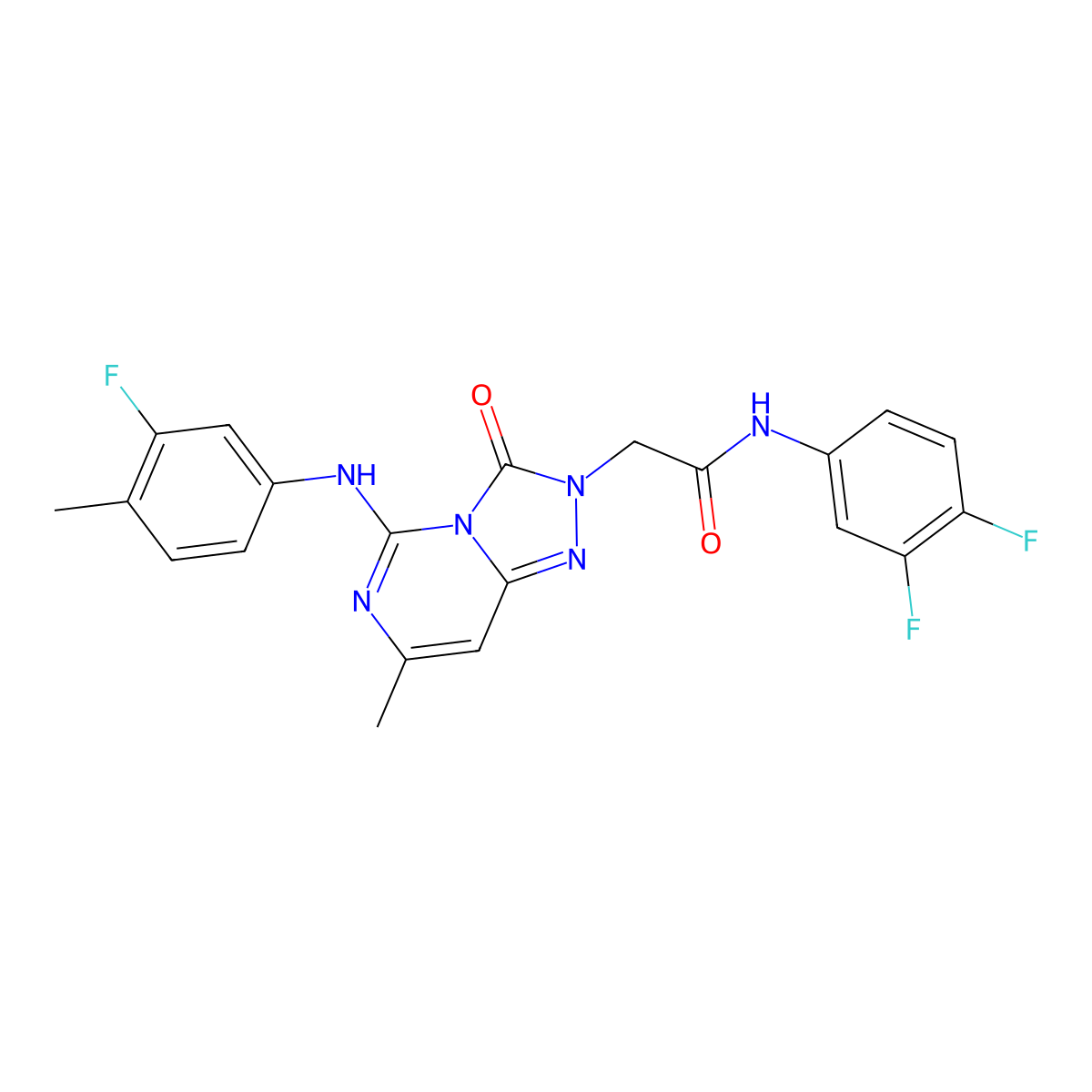 N-(3,4-difluorophenyl)-2-{5-[(3-fluoro-4-methylphenyl)amino]-7-methyl-3-oxo-2H,3H-[1,2,4]triazolo[4,3-c]pyrimidin-2-yl}acetamide molecular structure, CAS 1251553-30-6