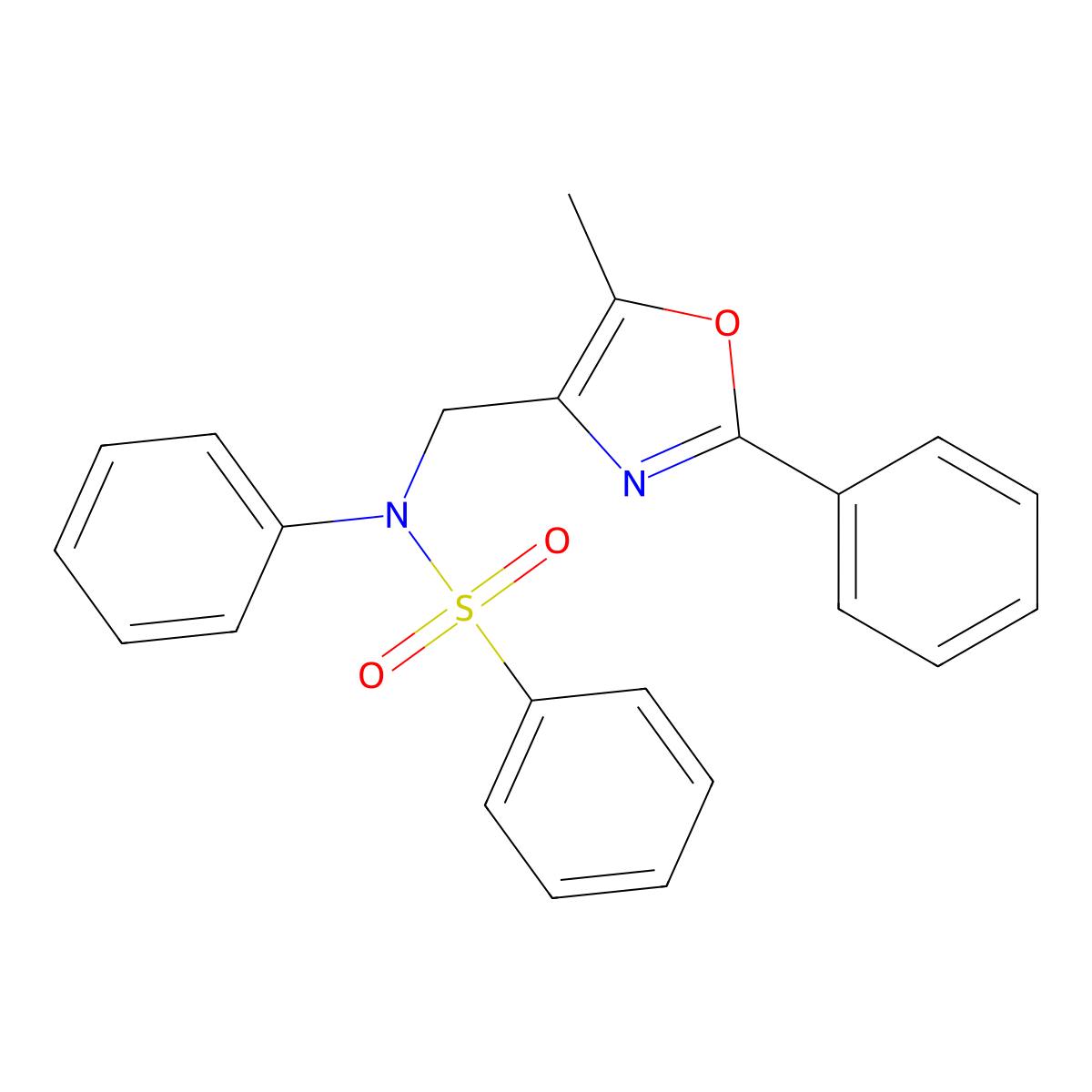 N-[(5-methyl-2-phenyl-1,3-oxazol-4-yl)methyl]-N-phenylbenzenesulfonamide molecular structure, CAS 1251553-32-8