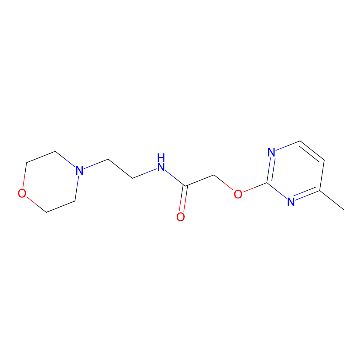 2-((4-methylpyrimidin-2-yl)oxy)-N-(2-morpholinoethyl)acetamide molecular structure, CAS 1251553-33-9