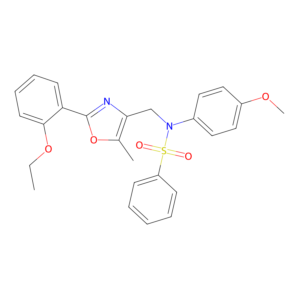 N-{[2-(2-ethoxyphenyl)-5-methyl-1,3-oxazol-4-yl]methyl}-N-(4-methoxyphenyl)benzenesulfonamide molecular structure, CAS 1251553-43-1