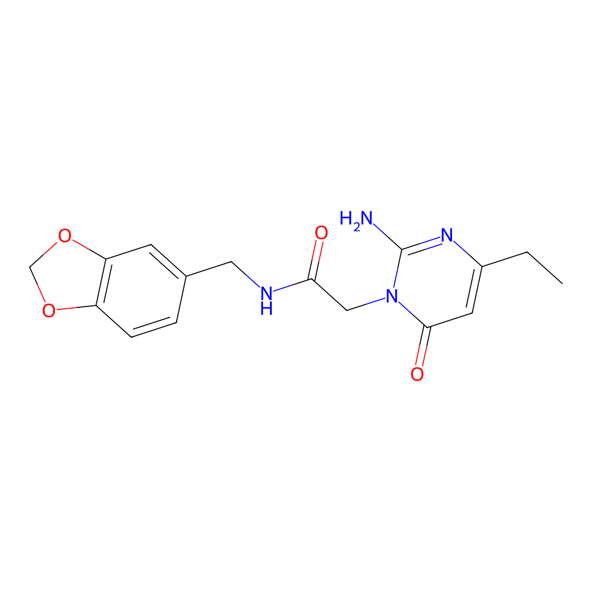2-(2-amino-4-ethyl-6-oxopyrimidin-1(6H)-yl)-N-(1,3-benzodioxol-5-ylmethyl)acetamide molecular structure, CAS 1251553-51-1