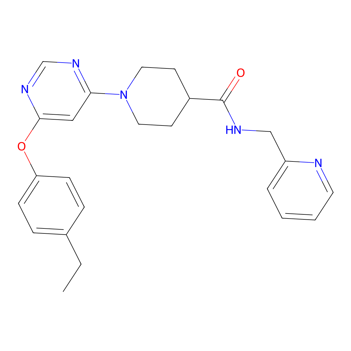 1-[6-(4-ethylphenoxy)pyrimidin-4-yl]-N-(pyridin-2-ylmethyl)piperidine-4-carboxamide molecular structure, CAS 1251553-54-4