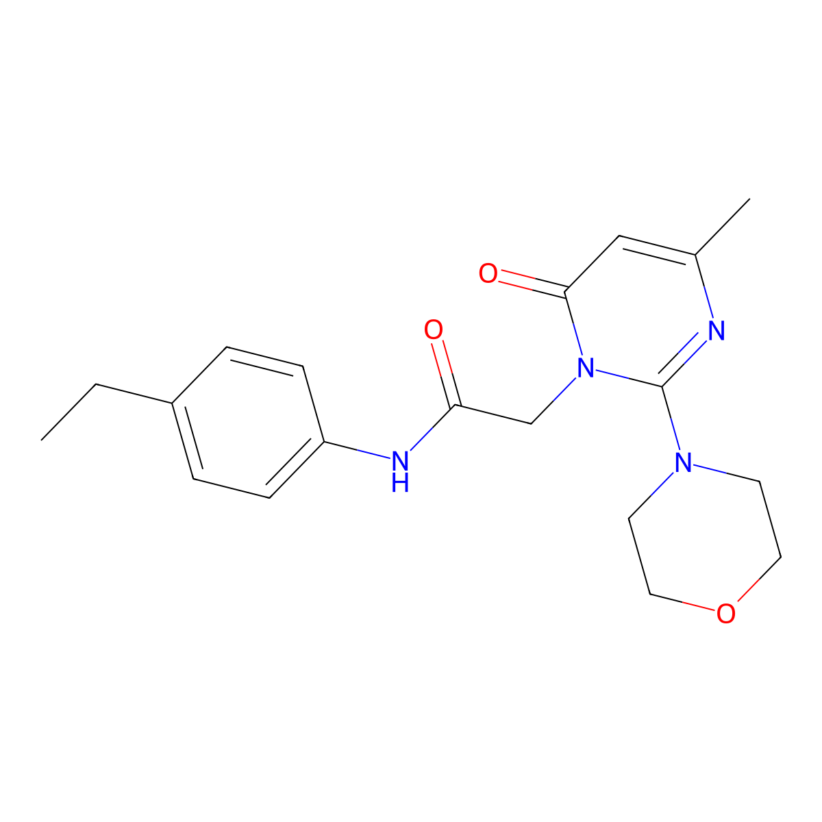 N-(4-ethylphenyl)-2-[4-methyl-2-(morpholin-4-yl)-6-oxo-1,6-dihydropyrimidin-1-yl]acetamide molecular structure, CAS 1251553-56-6
