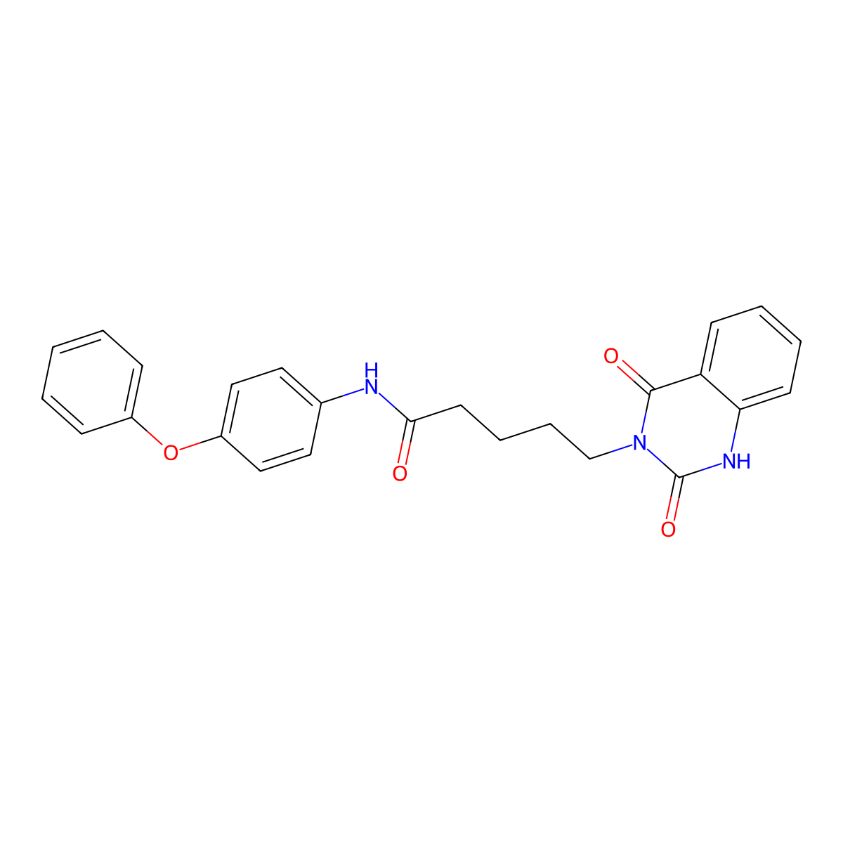 5-(2,4-dioxo-1,2-dihydroquinazolin-3(4H)-yl)-N-(4-phenoxyphenyl)pentanamide molecular structure, CAS 1251556-03-2