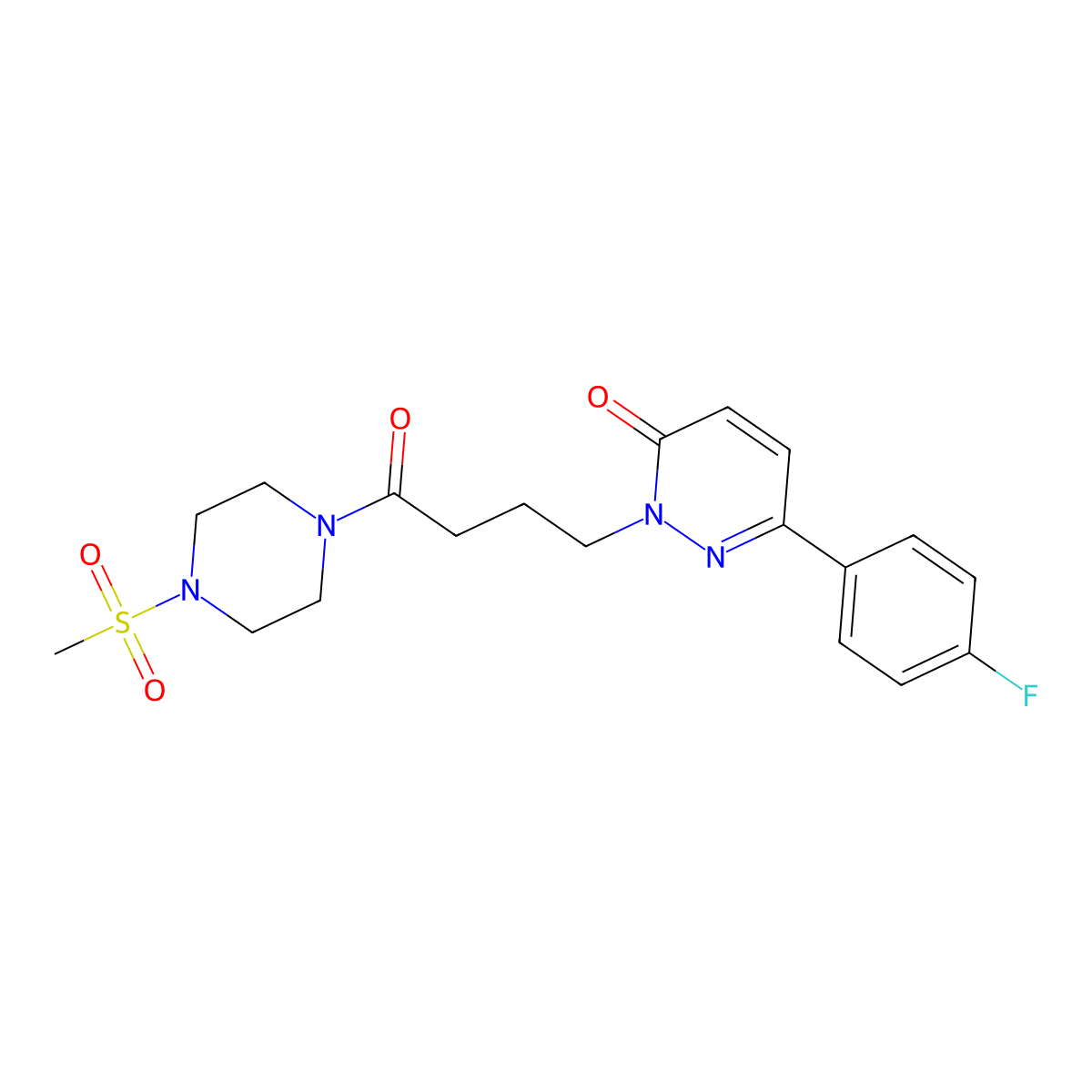 6-(4-fluorophenyl)-2-(4-(4-(methylsulfonyl)piperazin-1-yl)-4-oxobutyl)pyridazin-3(2H)-one molecular structure, CAS 1251556-08-7