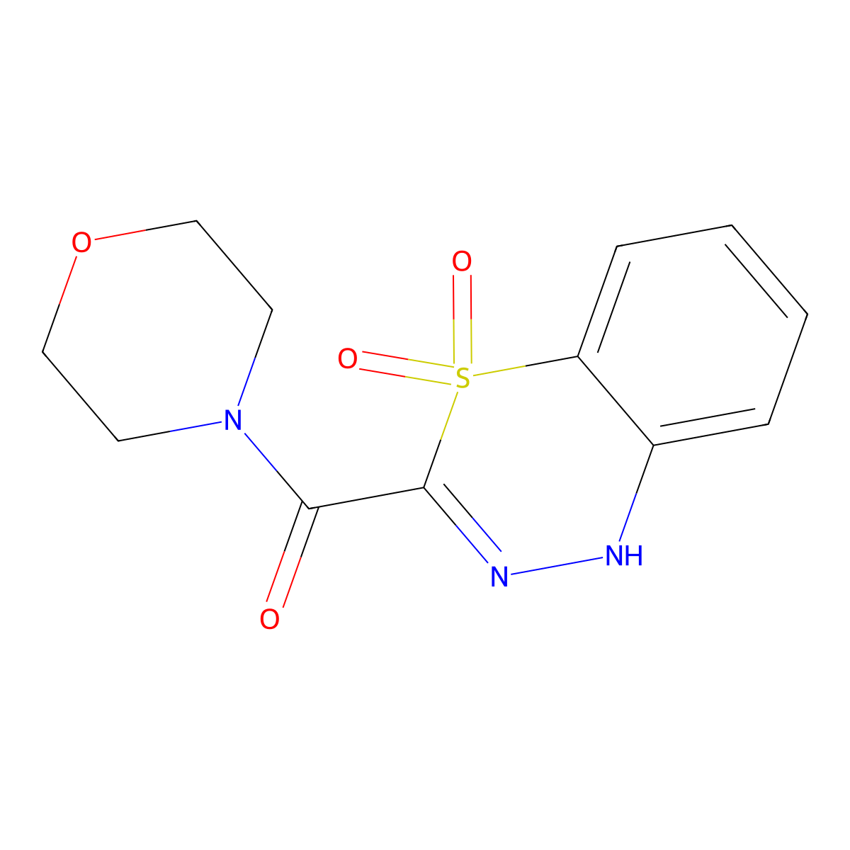 3-(morpholin-4-ylcarbonyl)-1H-4,1,2-benzothiadiazine 4,4-dioxide molecular structure, CAS 1251556-47-4