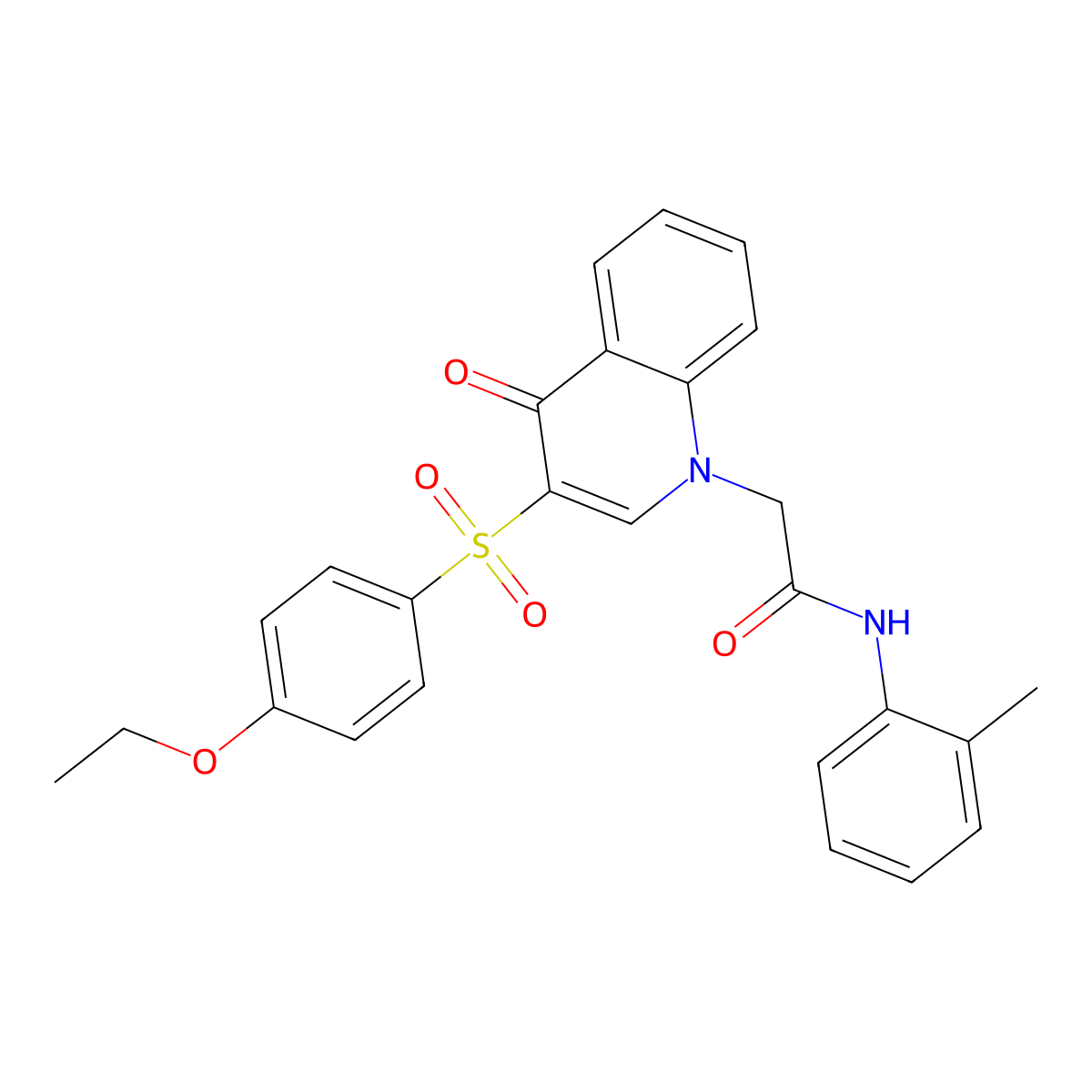 2-(3-((4-ethoxyphenyl)sulfonyl)-4-oxoquinolin-1(4H)-yl)-N-(o-tolyl)acetamide molecular structure, CAS 1251556-76-9