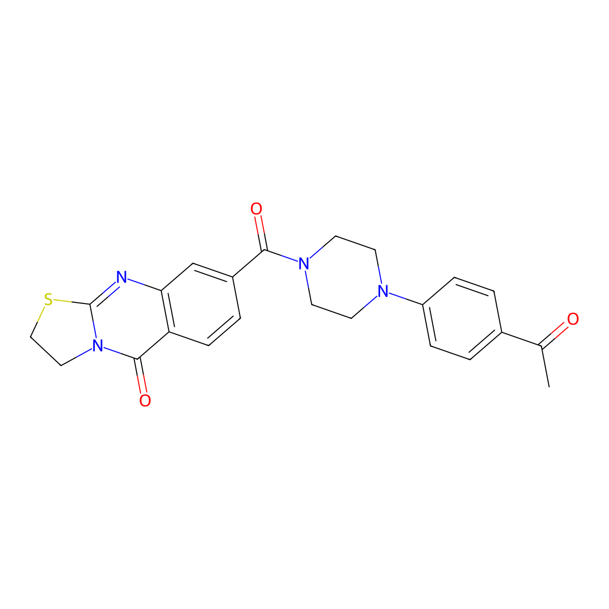 8-(4-(4-acetylphenyl)piperazine-1-carbonyl)-2H-thiazolo[2,3-b]quinazolin-5(3H)-one molecular structure, CAS 1251557-09-1