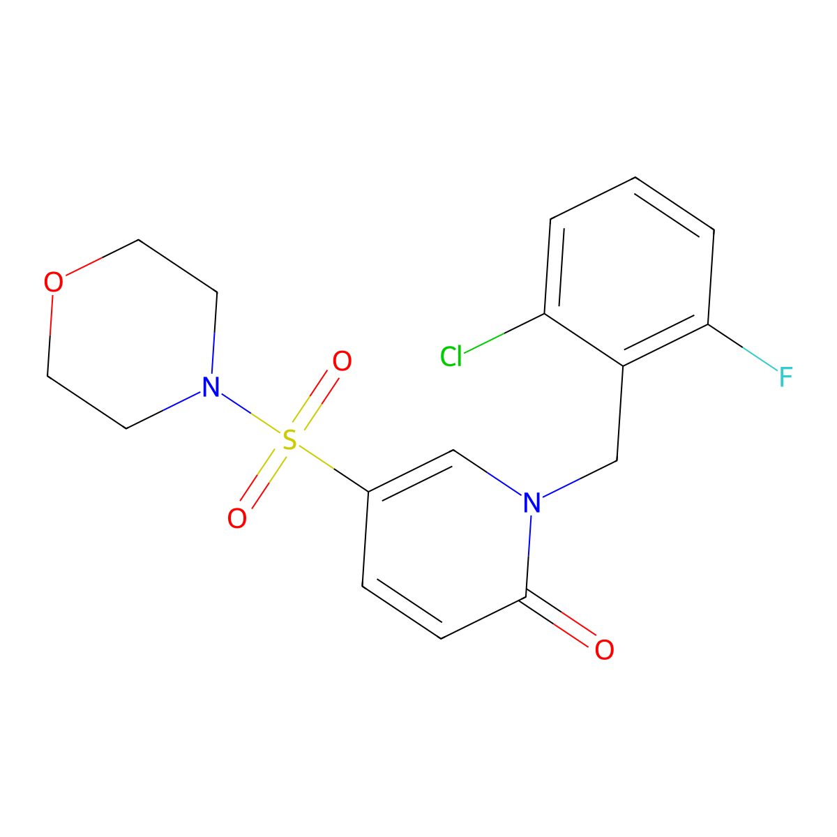 1-(2-chloro-6-fluorobenzyl)-5-(morpholinosulfonyl)pyridin-2(1H)-one molecular structure, CAS 1251557-13-7