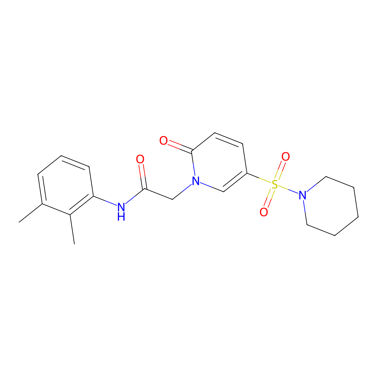 N-(2,3-dimethylphenyl)-2-[2-oxo-5-(piperidin-1-ylsulfonyl)pyridin-1(2H)-yl]acetamide molecular structure, CAS 1251557-32-0