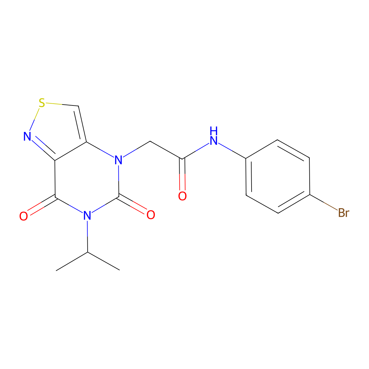 N-(4-bromophenyl)-2-(6-isopropyl-5,7-dioxo-6,7-dihydroisothiazolo[4,3-d]pyrimidin-4(5H)-yl)acetamide molecular structure, CAS 1251557-35-3