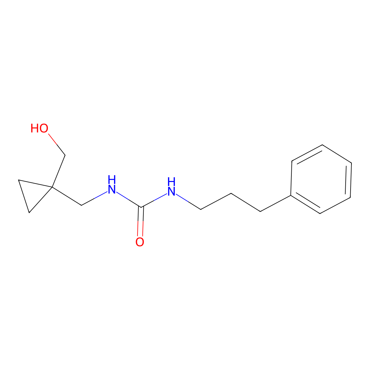 1-((1-(Hydroxymethyl)cyclopropyl)methyl)-3-(3-phenylpropyl)urea molecular structure, CAS 1251557-47-7
