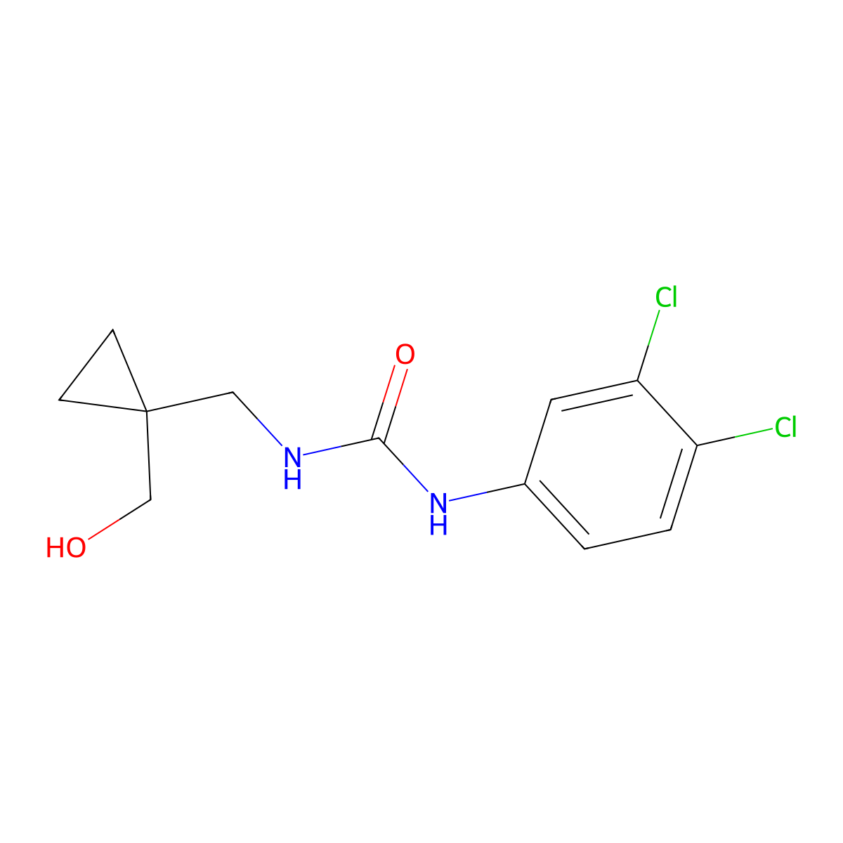 1-(3,4-Dichlorophenyl)-3-{[1-(hydroxymethyl)cyclopropyl]methyl}urea molecular structure, CAS 1251557-51-3