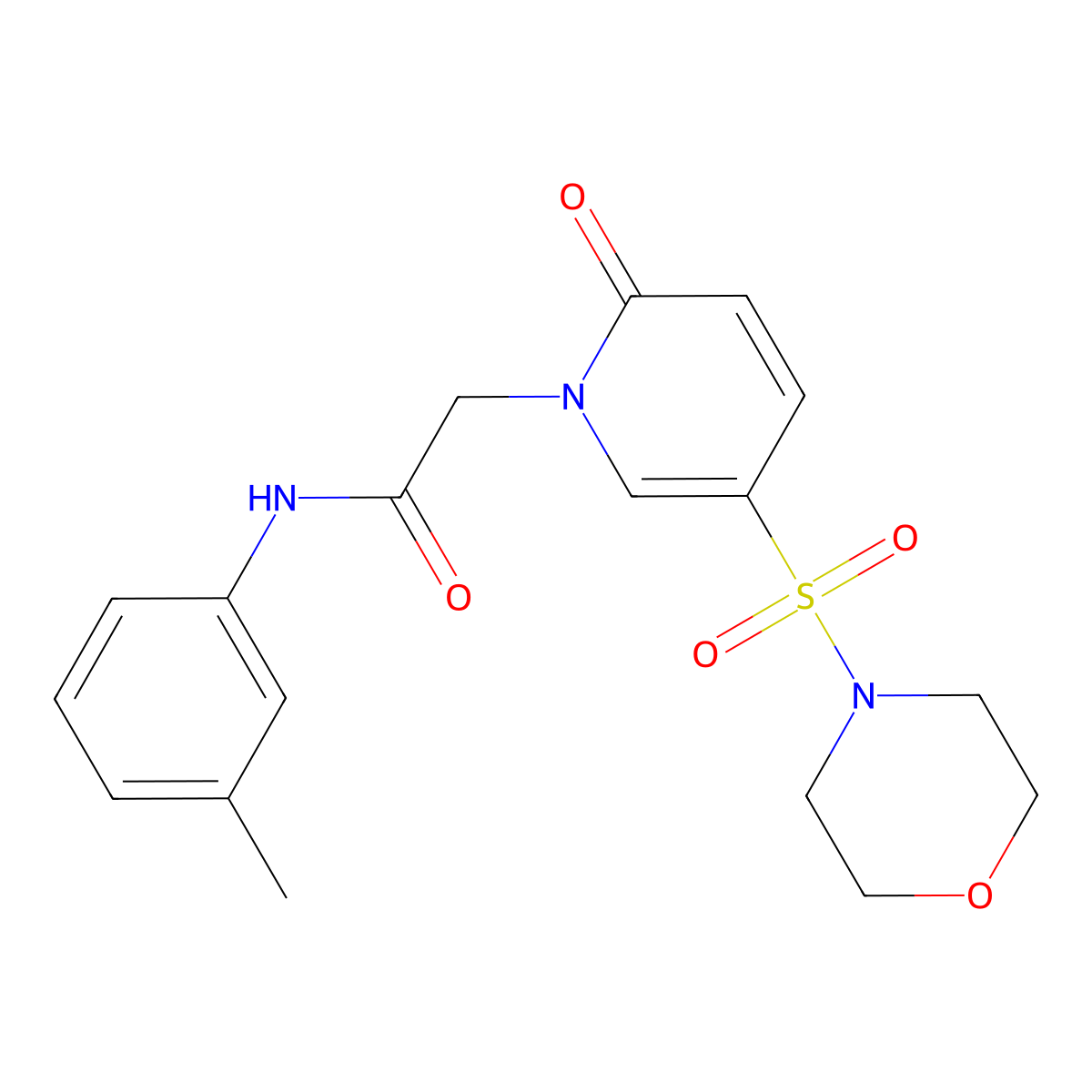 N-(3-methylphenyl)-2-[5-(morpholin-4-ylsulfonyl)-2-oxopyridin-1(2H)-yl]acetamide molecular structure, CAS 1251557-55-7