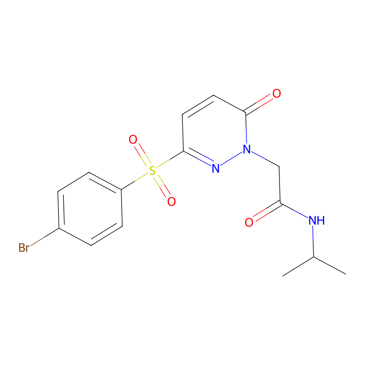 2-(3-((4-bromophenyl)sulfonyl)-6-oxopyridazin-1(6H)-yl)-N-isopropylacetamide molecular structure, CAS 1251557-65-9