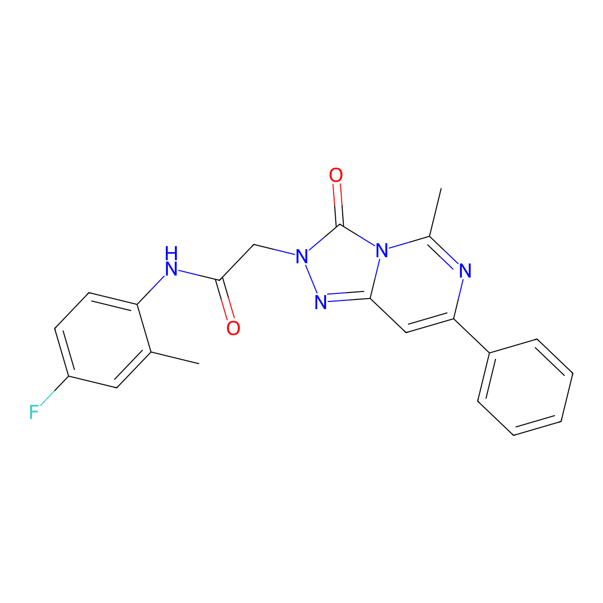 N-(4-fluoro-2-methylphenyl)-2-{5-methyl-3-oxo-7-phenyl-2H,3H-[1,2,4]triazolo[4,3-c]pyrimidin-2-yl}acetamide molecular structure, CAS 1251557-66-0