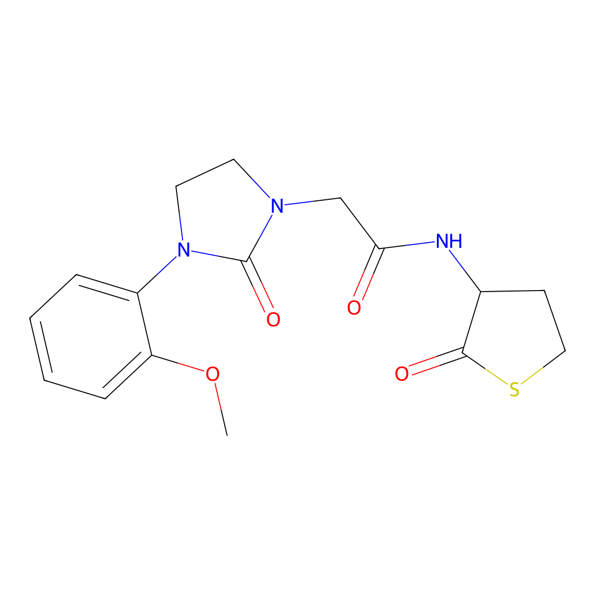 2-(3-(2-methoxyphenyl)-2-oxoimidazolidin-1-yl)-N-(2-oxotetrahydrothiophen-3-yl)acetamide molecular structure, CAS 1251557-69-3