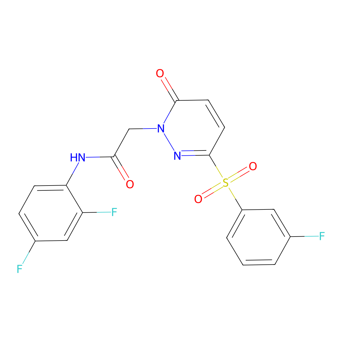 N-(2,4-difluorophenyl)-2-(3-((3-fluorophenyl)sulfonyl)-6-oxopyridazin-1(6H)-yl)acetamide molecular structure, CAS 1251557-71-7