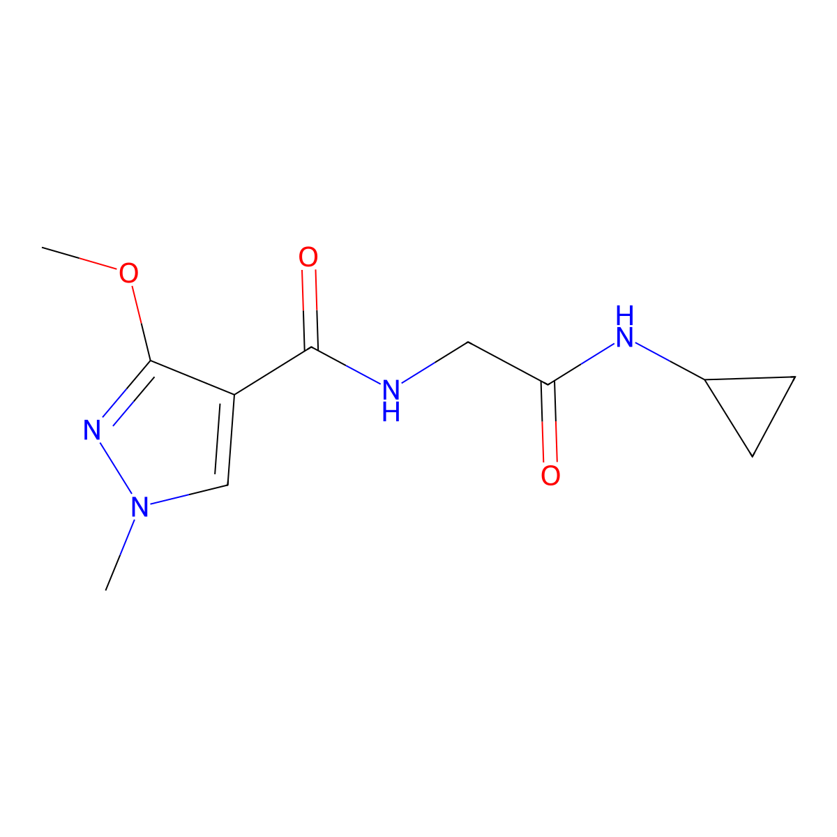 N-(2-(cyclopropylamino)-2-oxoethyl)-3-methoxy-1-methyl-1H-pyrazole-4-carboxamide molecular structure, CAS 1251557-78-4