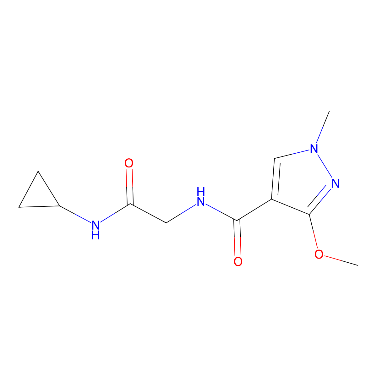 N-(2-(cyclopropylamino)-2-oxoethyl)-3-methoxy-1-methyl-1H-pyrazole-4-carboxamide molecular structure, CAS 1251557-78-4
