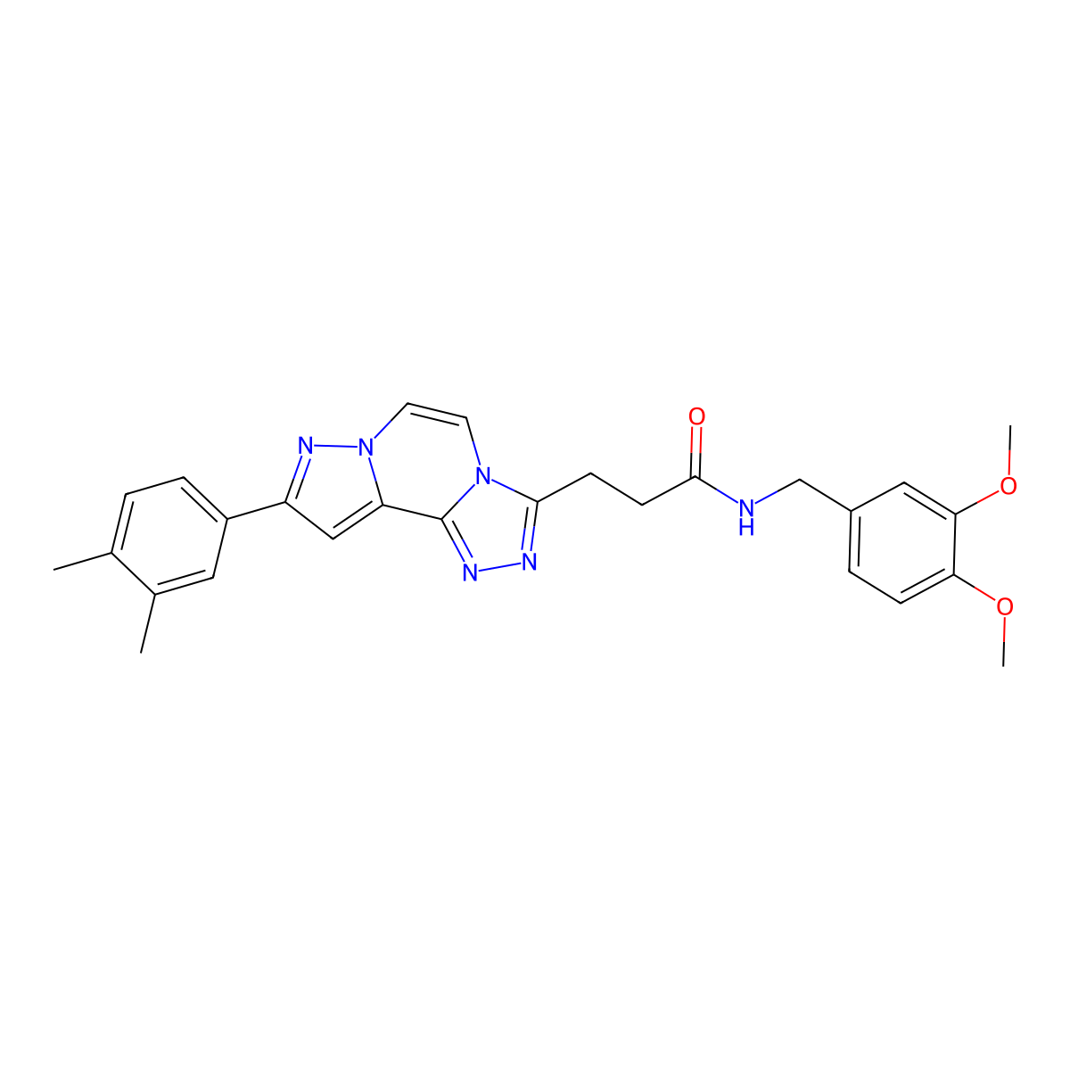 N-(3,4-dimethoxybenzyl)-3-[9-(3,4-dimethylphenyl)pyrazolo[1,5-a][1,2,4]triazolo[3,4-c]pyrazin-3-yl]propanamide molecular structure, CAS 1251557-80-8