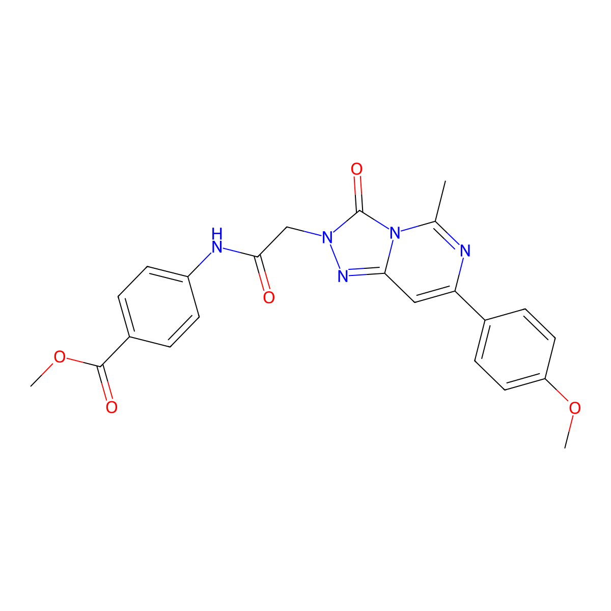 methyl 4-({[7-(4-methoxyphenyl)-5-methyl-3-oxo[1,2,4]triazolo[4,3-c]pyrimidin-2(3H)-yl]acetyl}amino)benzoate molecular structure, CAS 1251557-82-0