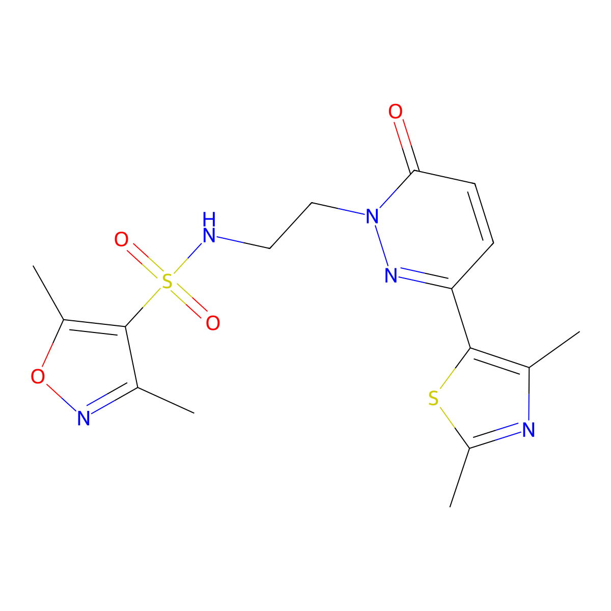 N-(2-(3-(2,4-dimethylthiazol-5-yl)-6-oxopyridazin-1(6H)-yl)ethyl)-3,5-dimethylisoxazole-4-sulfonamide molecular structure, CAS 1251557-84-2