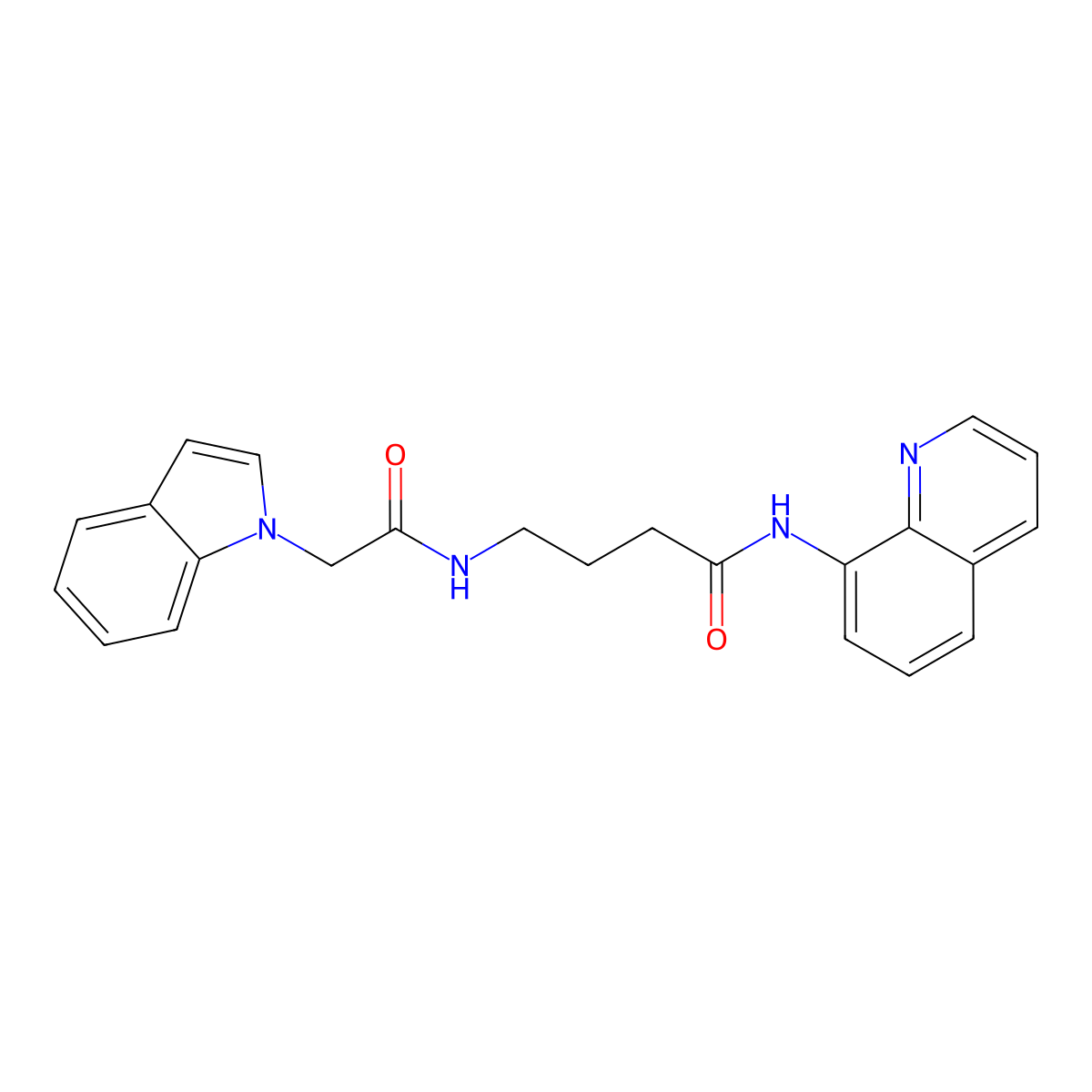 4-[2-(1H-indol-1-yl)acetamido]-N-(quinolin-8-yl)butanamide molecular structure, CAS 1251557-89-7