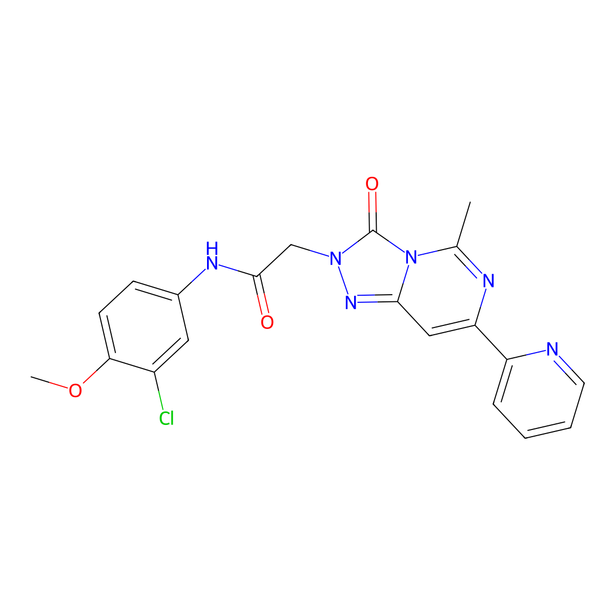 N-(3-chloro-4-methoxyphenyl)-2-[5-methyl-3-oxo-7-(pyridin-2-yl)-2H,3H-[1,2,4]triazolo[4,3-c]pyrimidin-2-yl]acetamide molecular structure, CAS 1251557-90-0