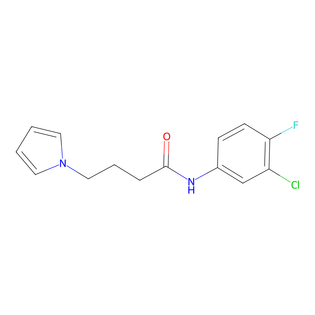 N-(3-chloro-4-fluorophenyl)-4-(1H-pyrrol-1-yl)butanamide molecular structure, CAS 1251557-95-5