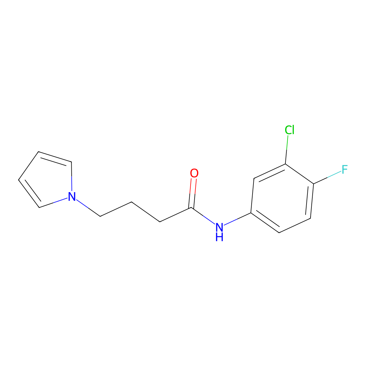 N-(3-chloro-4-fluorophenyl)-4-(1H-pyrrol-1-yl)butanamide molecular structure, CAS 1251557-95-5