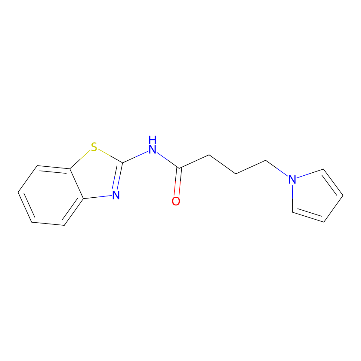 N-(benzo[d]thiazol-2-yl)-4-(1H-pyrrol-1-yl)butanamide molecular structure, CAS 1251558-01-6