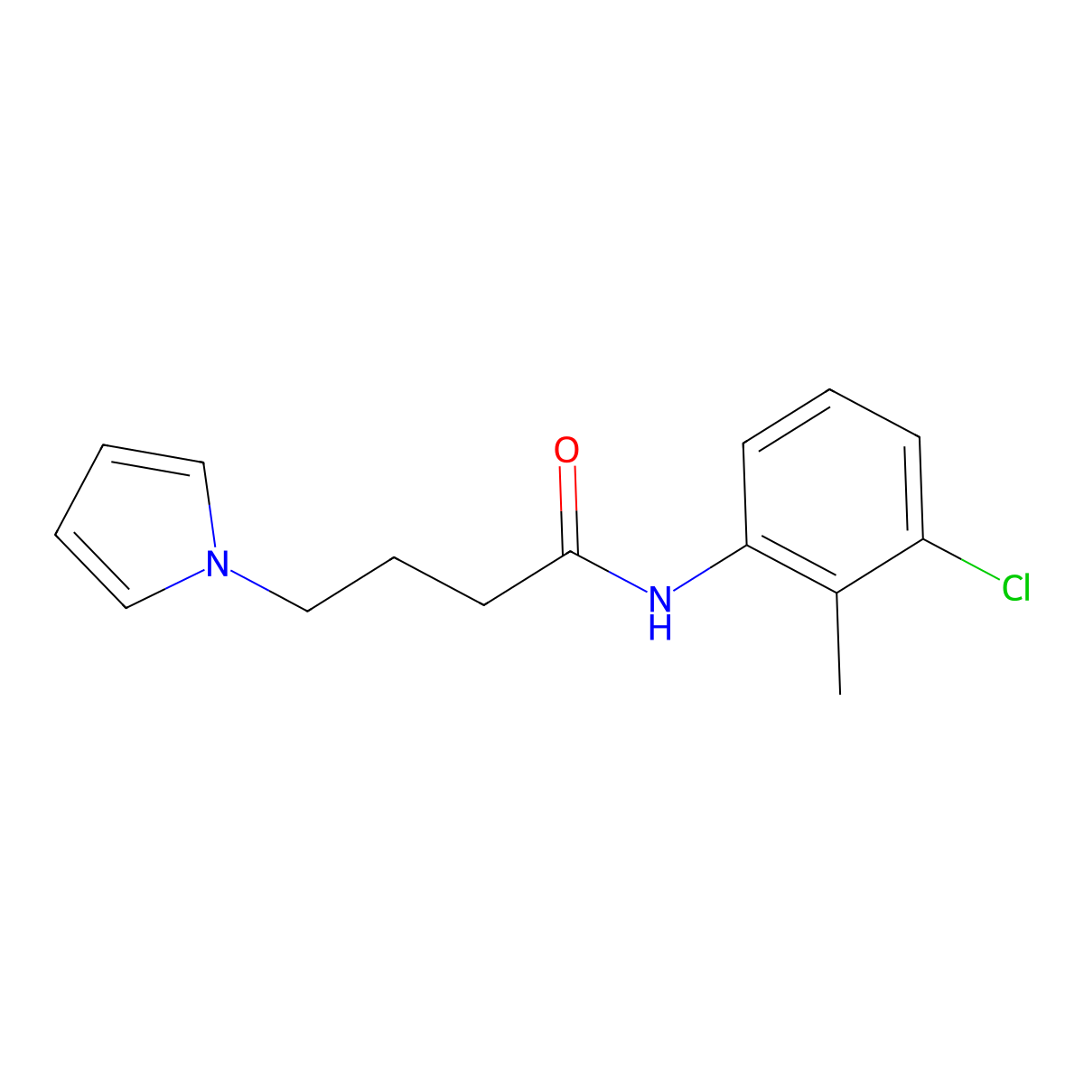 N-(3-chloro-2-methylphenyl)-4-(1H-pyrrol-1-yl)butanamide molecular structure, CAS 1251558-02-7