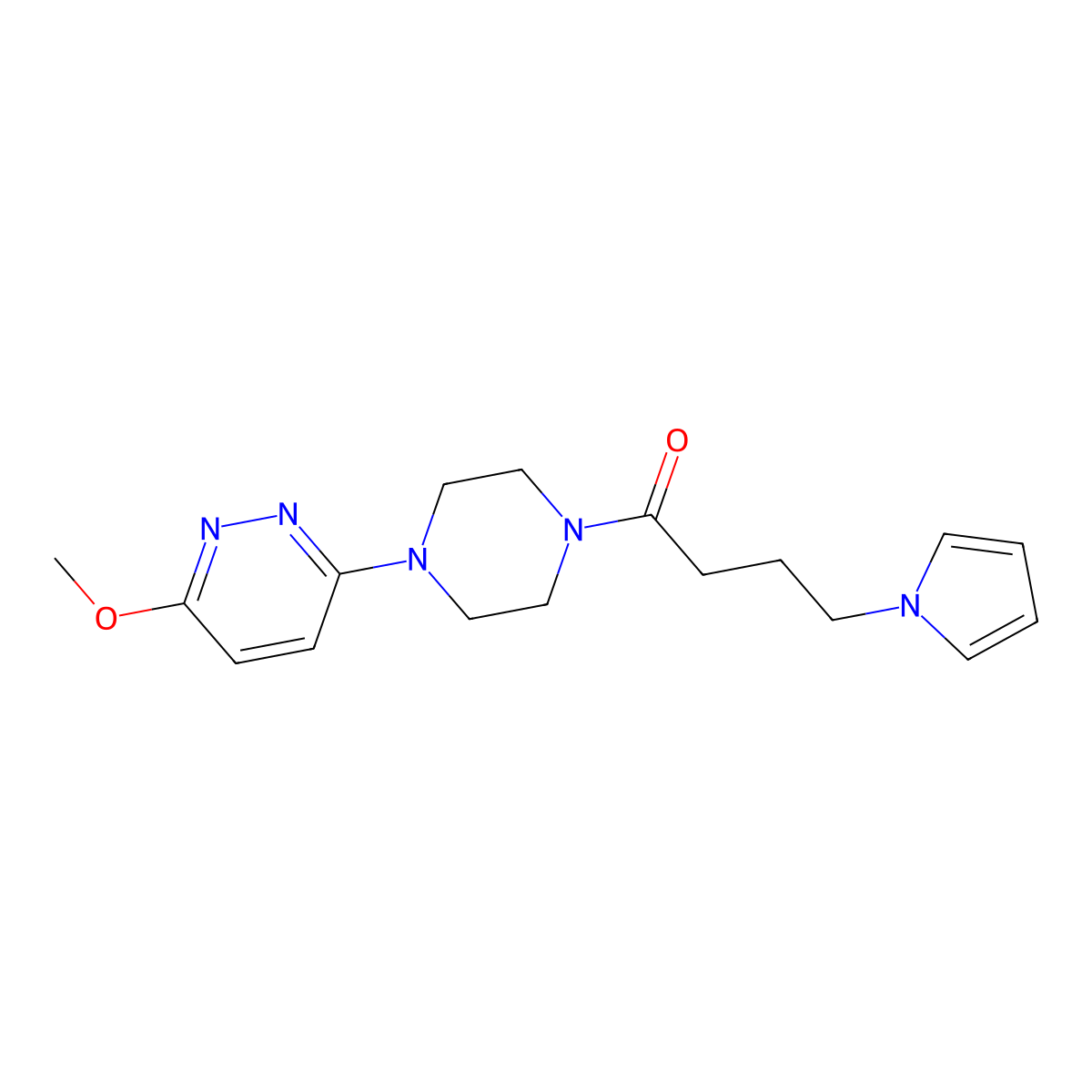 1-(4-(6-methoxypyridazin-3-yl)piperazin-1-yl)-4-(1H-pyrrol-1-yl)butan-1-one molecular structure, CAS 1251558-09-4