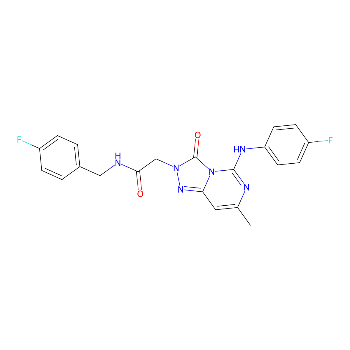 2-{5-[(4-fluorophenyl)amino]-7-methyl-3-oxo-2H,3H-[1,2,4]triazolo[4,3-c]pyrimidin-2-yl}-N-[(4-fluorophenyl)methyl]acetamide molecular structure, CAS 1251558-16-3